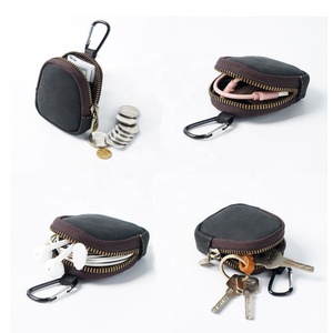 Real Leather Coin Purse Mini Pouch Money Pocket with Zipper Shell Bags Earphone Holder - Product Image 3