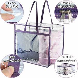 Sturdy PVC Queen <b>Quilt</b> Blanket Bedding Comforter Storage Bag Portable Storage Organizer with Durable 2- Way Zipper - Product Image 4