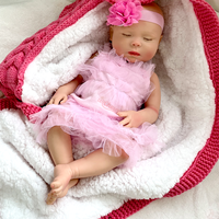 Zertifizierte Silikon-Reborn-Babypuppe mit Schnuller-Kompatibilität, Handgefertigte Lebensechte Schlafende Babypuppe für Feiertagsgeschenke und Heimdekoration