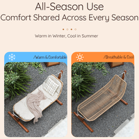 Fauteuil suspendu de jardin Meiqi, chaise suspendue intérieure et extérieure avec cadre en alliage renforcé pour jardin, patio, détente