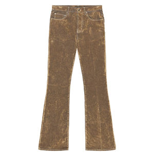 بنطلون أرم مخصص بتصميم عتيق مطرز وواسع الساق من القطيفة المنسوجة القابلة للتنفس - Product Image 3