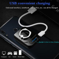 Briquet électrique à Logo personnalisé, support d'anneau de téléphone portable coupe-vent chargeur USB briquet électrique