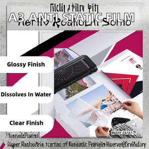 Película Estirable Antiestática Rígida A3 de 10mil, Funda de Película de Laminación PET de Grado Alimenticio a Prueba de Humedad para Papel, Hojas de Laminación A4, Manualidades - Product Image 2