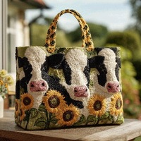 3D Cross-Border Neues Produkt für Damen Trendige Modische Bedruckte Tragetasche Schultertasche Canvas PU mit Reißverschluss