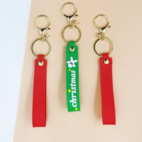 Mode exquis lettre couleur noël série porte-clés dragonne sac poupée pendentif petit cadeau accessoires