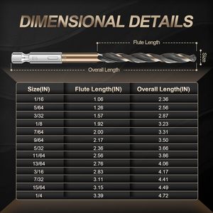 Professionale 13 pezzi punta da trapano in nitrurazione con punta da trapano a gambo esagonale rivestita in oro nero punta da trapano con aggiornamento rapido multiuso - Product Image 2