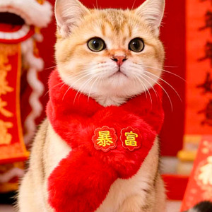 Yisi Pet <b>Scarf</b> <b>Red</b> Winter Warm Cartoon Neck Warmer For Cats Dogs - Product Image 4