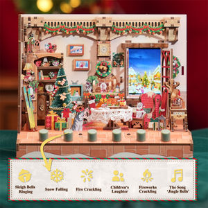 Tonecheer la macchina del suono del Cottage di natale luce giocattoli di natale decorazioni per la casa Puzzle di legno giocattoli per bambini - Product Image 2
