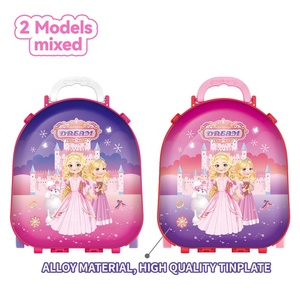 Samtoy 2 en 1 Jeu de simulation de princesse <span class=keywords><strong>rose</strong></span> en alliage, valise, boîte <span class=keywords><strong>à</strong></span> cosmétiques, coiffeuse, ensembles de maquillage pour enfants, trousse de maquillage, jouets pour filles - Product Image 3