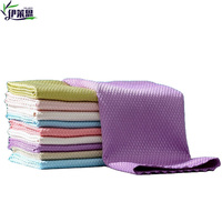 Kain Lap Kaca Mikrofiber Bebas Serat untuk Pembersih Jendela, Dapat Digunakan Kembali, Daya Serap Tinggi, Tebal, Model Sisik Ikan