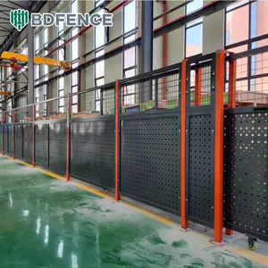 Clôtures de sécurité perforées <span class=keywords><strong>pour</strong></span> ateliers, barrières d'isolation personnalisables <span class=keywords><strong>en</strong></span> métal <span class=keywords><strong>pour</strong></span> usines et entrepôts, clôtures mobiles <span class=keywords><strong>en</strong></span> plaques perforées - Product Image 4