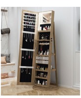 Coiffeuse à miroir rotatif et grand rangement, avec serrure, pour chambre à coucher – Meilleure vente pour fabricants de produits de beauté