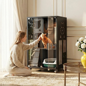 Moderne Luxus-Holz-Katzenvilla mit Freiraum, Nachhaltiges Design, Tiermuster-Katzenvilla - Product Image 1