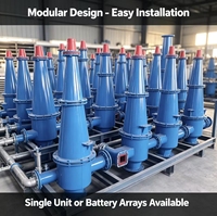 Déshydrateur hydrocyclone en polyuréthane résistant à l'usure Huayan 30 kg, séparateur minier contrôlé par PLC, garantie 1 an, Shandong
