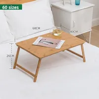 Bureau d'ordinateur portable pliable et réglable en bambou pour étudiants - Conception compacte pour l'étude et les repas en dortoir/à domicile