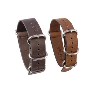 Bulk Custom Logo Luxury Striped Replacement Nylon <span class=keywords><strong>Nato</strong></span> Watch Strap Leather strap - Product Image 4
