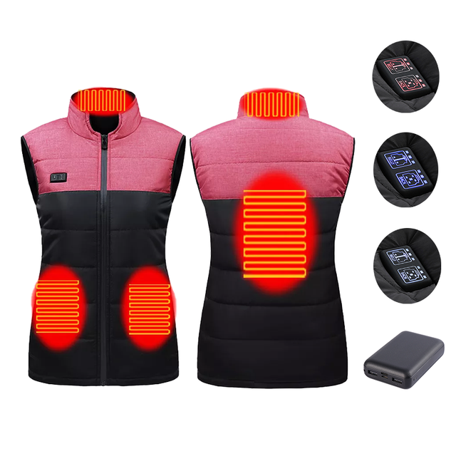 Slim Fit 4 Zones Heated Vest Thermal Body Warmer USB Electric Heated Vest With Battery Pack