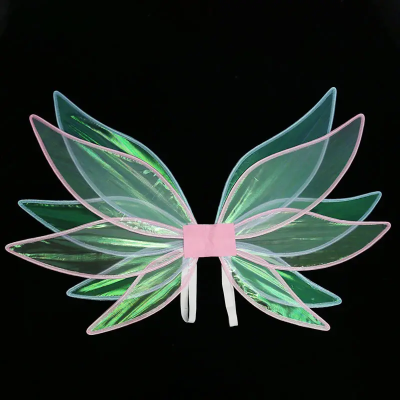Nouveau design ailes de fée pour enfants grandes ailes d'ange bicolores bleues et roses accessoires de cosplay