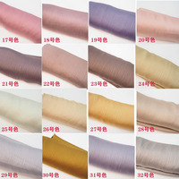 Nouveau Foulard Instantané 2025 en Crêpe de Soie Plissé Chiffon Satin et Dentelle 70*175cm Uni, Hijab Malaisien en Mousseline Douce, Printemps-Été