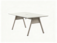 Table de conférence rectangulaire au design ouvert, sans rangement, adaptée aux réunions de 6 à 8 personnes
