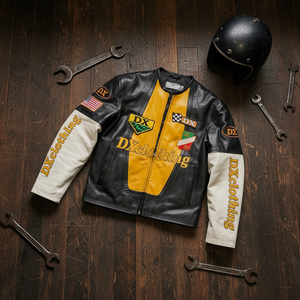 Produttore di Giacche da Corsa in Pelle Premium di Primo Livello Personalizzate |   Serie <span class=keywords><strong>Atelier</strong></span> Multi-Patch Motocross con Ricami di Precisione Estetici - Product Image 1