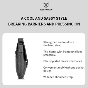Bolso Bandolera de Cuero para Hombre BULLCAPTAIN, Estilo Vintage, para Trabajo, con Espacio para Tablet de 9.7 Pulgadas, Bolso Cruzado de Cuero Genuino - Product Image 4