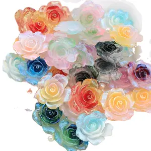 2024 new products Camellia Resin Charms Colorful Flowers Resin Crafts DIY Hairpin Flowers Accessories, diy accessories,