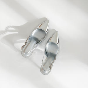 <span class=keywords><strong>Zapatos</strong></span> de Tacón Alto Elegantes Plateados para <span class=keywords><strong>Mujer</strong></span> 2024 de Punta Fina con Diseño de Zapato Salón para Uso Diario y Parte Superior de <span class=keywords><strong>Charol</strong></span> para Verano - Product Image 5