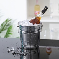 Seau à glace personnalisé en acier inoxydable 4,0 L pour vin et bière – Accessoire de bar parfait en métal pour champagne