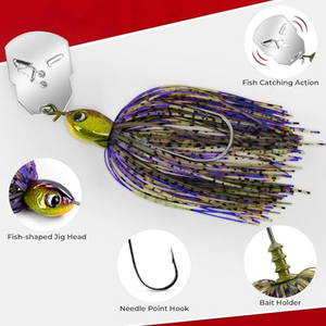 Leurre de pêche Chatterbait 100mm 15g, Jig à lame, Buzz Bait, Spinner, Leurre à jupe en silicone, Jigs pour achigan, Spinnerbait - Product Image 6