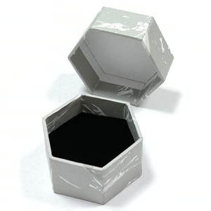 Joyero de papel de <span class=keywords><strong>cartón</strong></span> Hexagonal exquisito ROGOOD para anillo/pendiente con inserto de espuma P1339 - Product Image 2