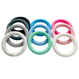 Anneau de dentition rond en silicone souple sans BPA de 65 mm pour bébé, jouet à mâcher, breloque, collier de dentition, fabrication de bijoux et de sucettes - Vente en gros - Product Image 4