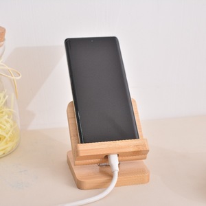 Wooden Tablet <b>Stand</b> 9.5x9x9cm Natural Color Compatible With Ipad Desktop Holder - Product Image 2