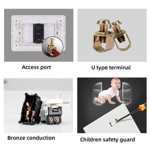 Nhà sản xuất OEM nóng bán Chất lượng cao hiện đại EU chuyển đổi ổ cắm Châu Âu 1 Gang 2 cách tường thiết bị chuyển mạch và ổ cắm - Product Image 5