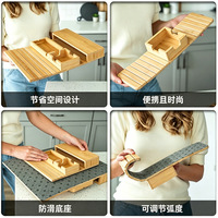 Cross-border bamboe sofa armleuning dienblad opvouwbaar hangend type multi-laag fruit snack serveerschaal huishoudelijke opberg display