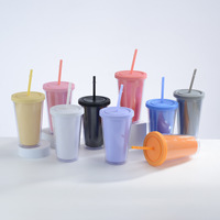 Venta al por mayor vendedor superior personalizado superventas 16oz vaso de plástico de doble pared taza de viaje tazas de café con pajita y tapa