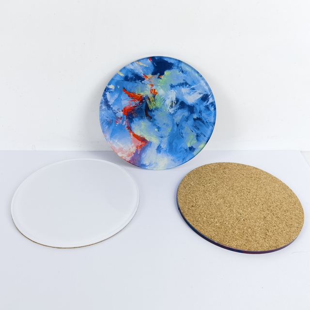 Cork Backing Acrylic Sublimation  Coasters Customized Printing Coasters Blanks