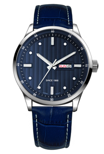 Montre à quartz de luxe pour homme en acier inoxydable, avec cadran à aiguilles en verre minéral, bracelet neuf de 20 mm - Product Image 6