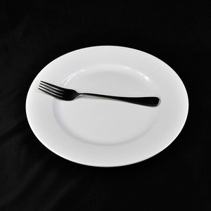Logotipo personalizado Hotel restaurante a granel hecho a mano de <span class=keywords><strong>gres</strong></span> porcelánico juegos de cena de cerámica mate plato blanco - Product Image 2