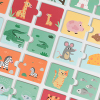 Rompecabezas de Animales de Papel Montessori, Cadena Alimenticia, Juego de Conteo de Números para Padres e Hijos, Kit de Recursos de Aprendizaje para la Educación Temprana de Niños Pequeños