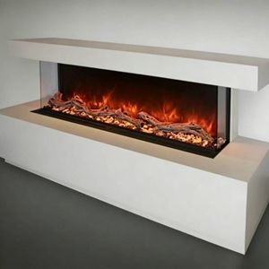 Chimenea de Vidrio Espejado de 100 Pulgadas con Vista de 3 Lados, 9 Colores de <span class=keywords><strong>Llama</strong></span>, Calentador de 750/1200W con Control Remoto - Product Image 2