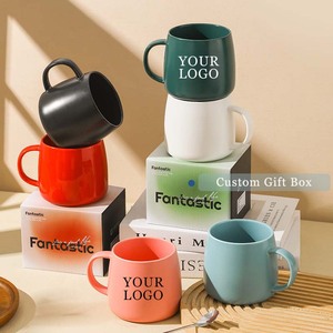 Nhà Sản xuất nhà văn phòng Vòng cốc biểu tượng tùy chỉnh hình ảnh/văn bản Quà Tặng gốm lớn thủ công dễ thương sang trọng Cốc sứ - Product Image 2