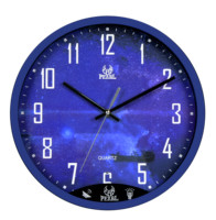 Jam Dinding Ruang Angkasa Astronot Bercahaya Kontrol Suara Lampu Led Nirkabel Inci Mewah Modern Kontrol Sentuh Barometer Analog