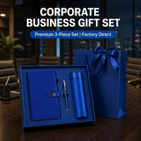 Cadeaux d'affaires promotionnels, carnet de notes de luxe, stylo et bouteille en acier inoxydable pour ensemble cadeau d'entreprise