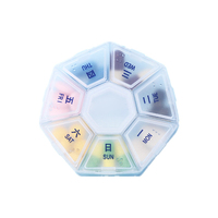Pilulier en plastique personnalisé en gros 7 jours avec braille hebdomadaire tablette conteneur polygone médecine cas de stockage organisateur