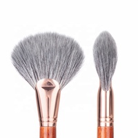 Monja — kit de pinceaux kabuki pour visage unique, brosse de maquillage de luxe de haute qualité, bling-bling, grande taille, fond de teint, café