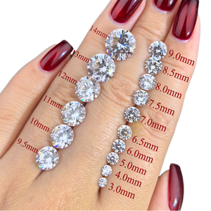 Moissanita Suelta de Alta Calidad de 5mm, 6.5mm, 0.5 Quilates, 1CT, Creada en Laboratorio, con Juego de Color/Fuego y Corte Excelente para Joyería, Pasa Pruebas - Product Image 1