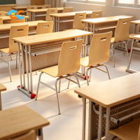 Fabricant direct d'usine, ensemble de bureau et chaise scolaire double ergonomique pliable et peu encombrant pour salle de classe