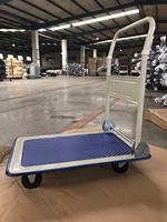 Carro de Logística Industrial con Capacidad de Carga de 150 kg, Plataforma de Acero Cromado, Carro de Cuatro Ruedas, Apilable, Plegable, para Herramientas