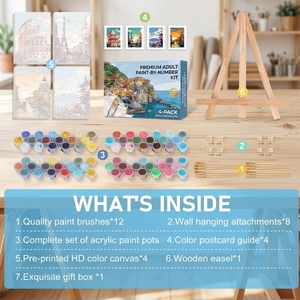 <span class=keywords><strong>Famosos</strong></span> Paisajes Urbanos Modernos, Paquete de 4 <span class=keywords><strong>Cuadros</strong></span> Enmarcados <span class=keywords><strong>para</strong></span> Pintar por Número, Kit <span class=keywords><strong>con</strong></span> Caballete <span class=keywords><strong>para</strong></span> Adultos, Pinturas Digitales, Decoración Ecológica <span class=keywords><strong>para</strong></span> el Hogar - Product Image 5